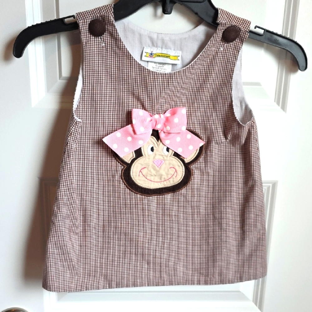 Castles And Crowns Brown Gingham Kids Dress Size 3T - Picture 1 of 5
